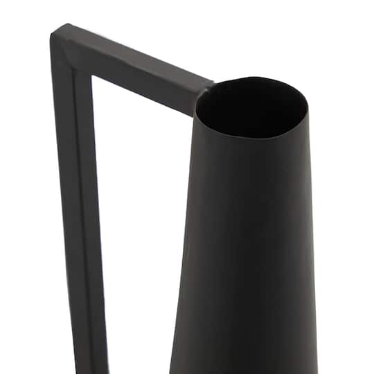CosmoLiving by Cosmopolitan Black Metal Slim Vase with Handles Set of 2 22", 17"